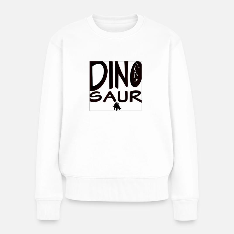 DINO SAUR Font - Frauen Premium Bio Pullover - Weiß