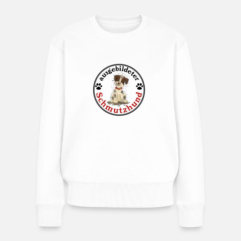 Schmutzhund1 1 - Frauen Premium Bio Pullover - Weiß