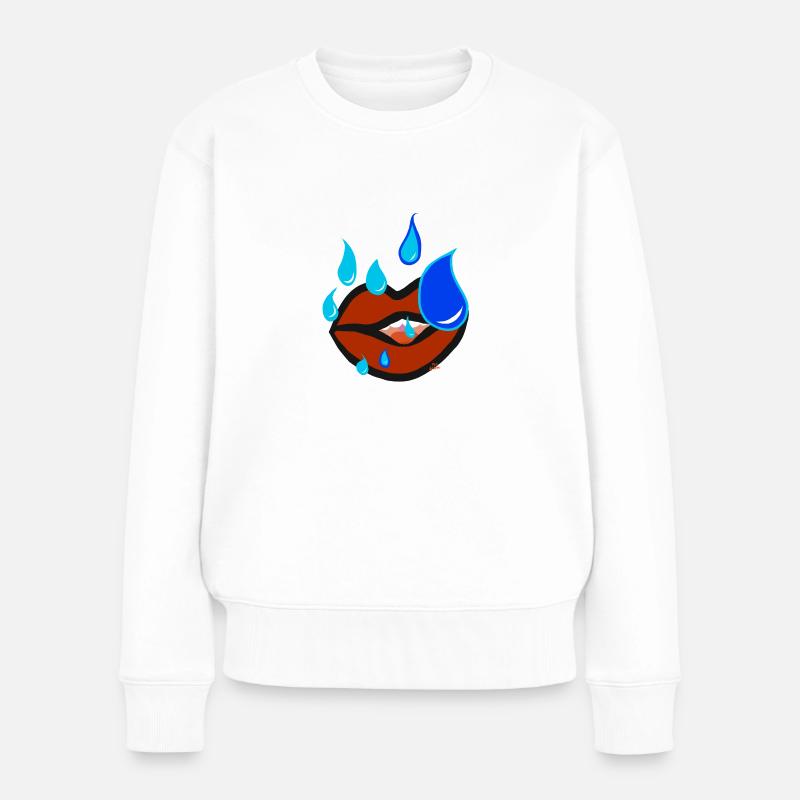 Lèvres à la recherche de larmes v12 00 - Pull Premium bio Femme - blanc