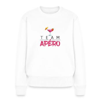 Team Apéro Humour - Pull Premium bio Femme - blanc - Devant - Julia (174cm)