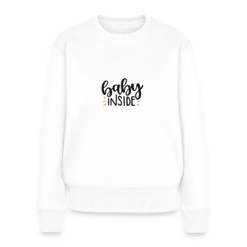 Baby inside - Pull Premium bio Femme - blanc - Devant - Julia (174cm)