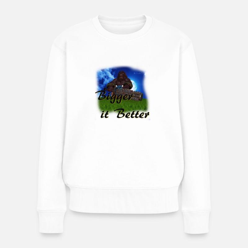 Bigger it Better - Oni Krieger Charakter - Frauen Premium Bio Pullover - Weiß