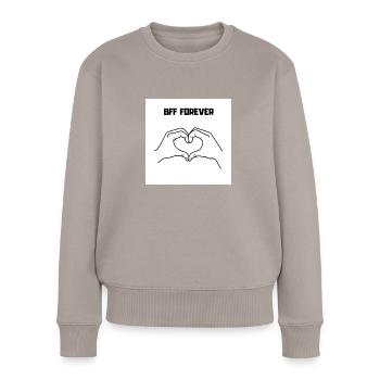 Beste Freunde für immer - Frauen Premium Bio Pullover - Taupe - Vorne - Julia (174cm)