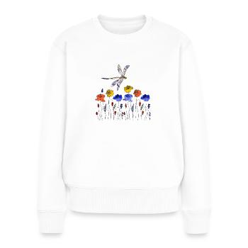Libellule - Pull Premium bio Femme - blanc - Devant - Julia (174cm)