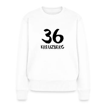 36 kreuzberg black - Frauen Premium Bio Pullover - Weiß - Vorne - Julia (174cm)