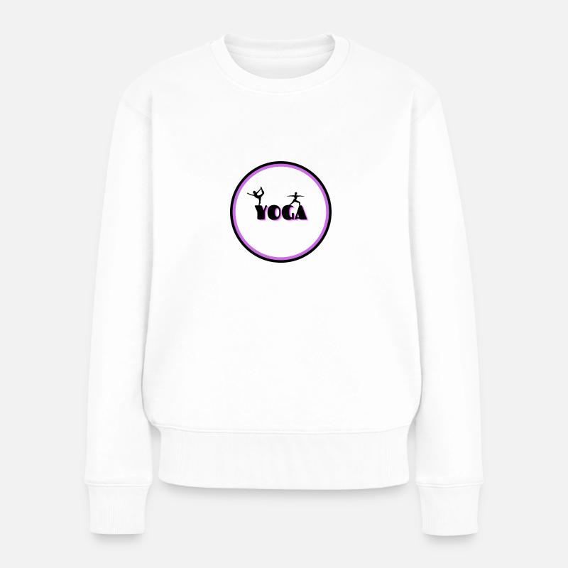 Yoga Illustration - Frauen Premium Bio Pullover - Weiß
