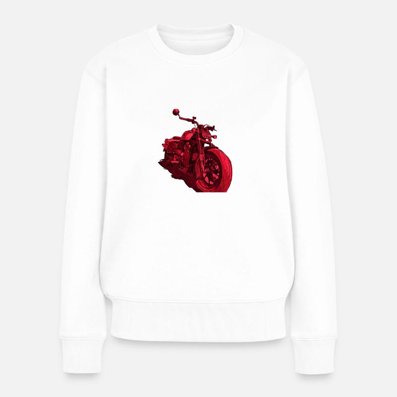 Chopper rot - Frauen Premium Bio Pullover - Weiß