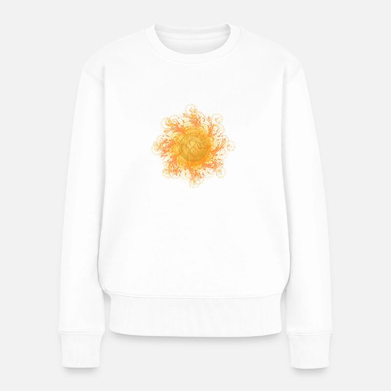verschnörkelter Lichtwirbel, Sonne, SSL, Symbol - Frauen Premium Bio Pullover - Weiß
