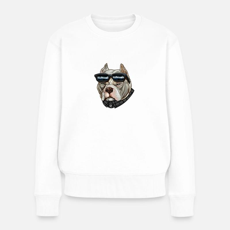 Hund cool - Frauen Premium Bio Pullover - Weiß