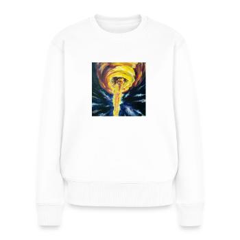 Tornade de feu - Pull Premium bio Femme - blanc - Devant - Julia (174cm)