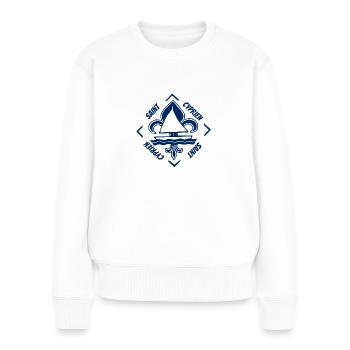 Saint Cyprien Pyrénées Orientales Occitanie France - Pull Premium bio Femme - blanc - Devant - Julia (174cm)