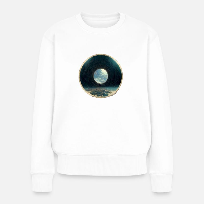 Ein Kreis im Kreis - Frauen Premium Bio Pullover - Weiß