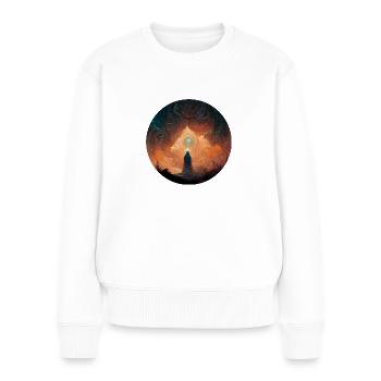 Mensch eine Phantasie Weöt - Frauen Premium Bio Pullover - Weiß - Vorne - Julia (174cm)
