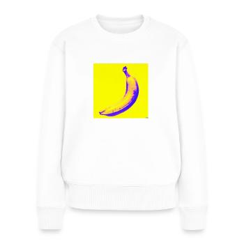 purple/yellow banana (light) - Women's Premium Organic Jumper - white - Front - Julia (174cm)