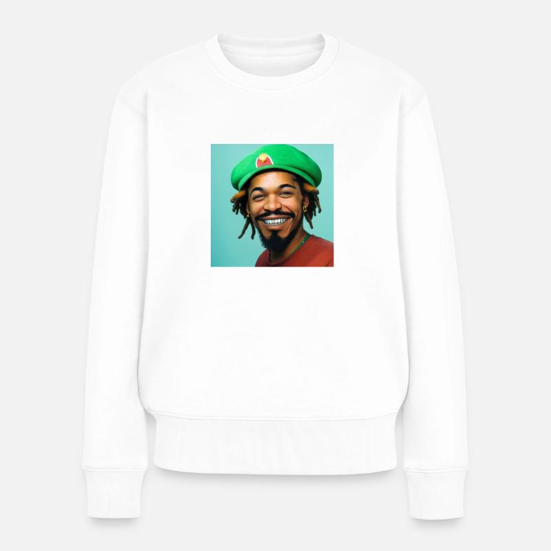 Rastafari-porträt - Frauen Premium Bio Pullover - Weiß