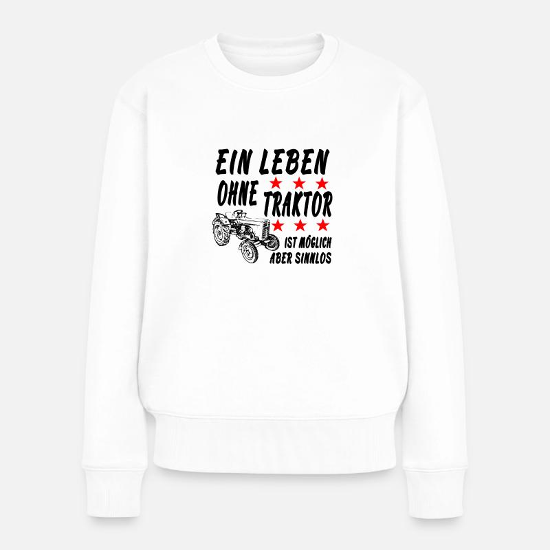 Traktor - Frauen Premium Bio Pullover - Weiß