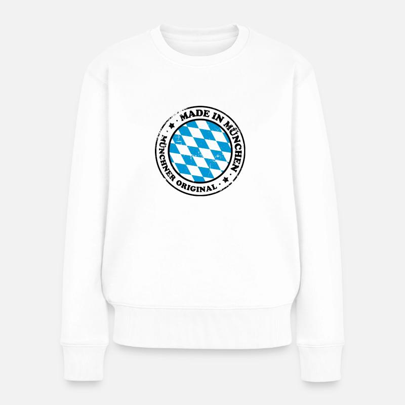 Made in München - Frauen Premium Bio Pullover - Weiß