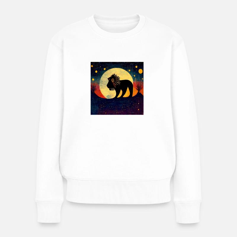 Lion au clair de lune - Pull Premium bio Femme - blanc