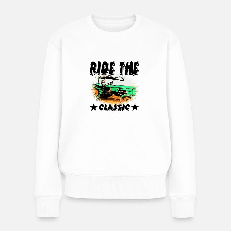 Tractor - Women's Premium Organic Jumper - white