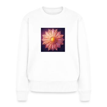 Mandala Blume - Frauen Premium Bio Pullover - Weiß - Vorne - Julia (174cm)