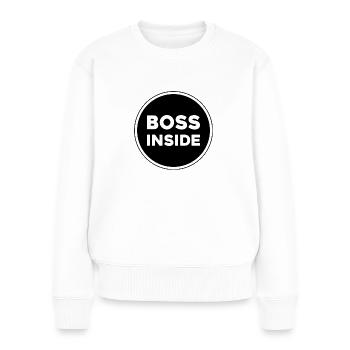 BOSS INNEN - Frauen Premium Bio Pullover - Weiß - Vorne - Julia (174cm)
