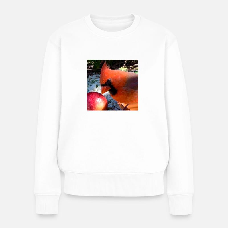 Nördlicher Kardinal - Frauen Premium Bio Pullover - Weiß