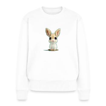 extrem süßer Hase - Frauen Premium Bio Pullover - Weiß - Vorne - Julia (174cm)