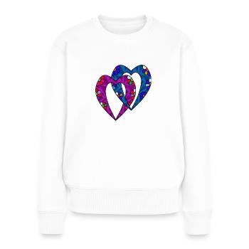 Herz - Frauen Premium Bio Pullover - Weiß - Vorne - Julia (174cm)