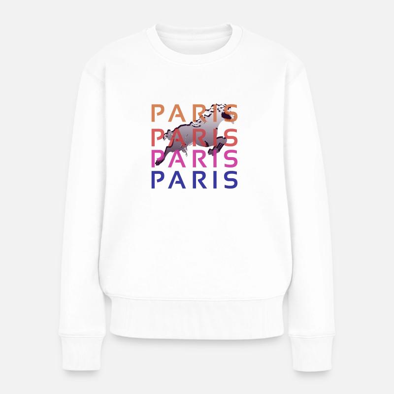 Paris - Frauen Premium Bio Pullover - Weiß
