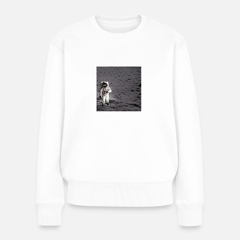 Astronaut alleine auf dem Mond - Frauen Premium Bio Pullover - Weiß