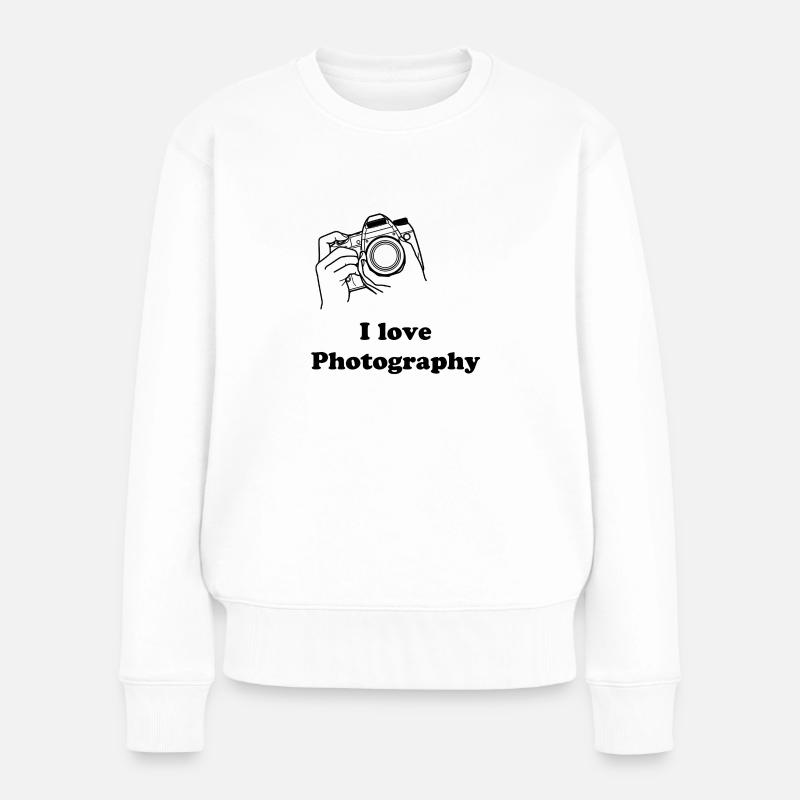 love photography - Frauen Premium Bio Pullover - Weiß