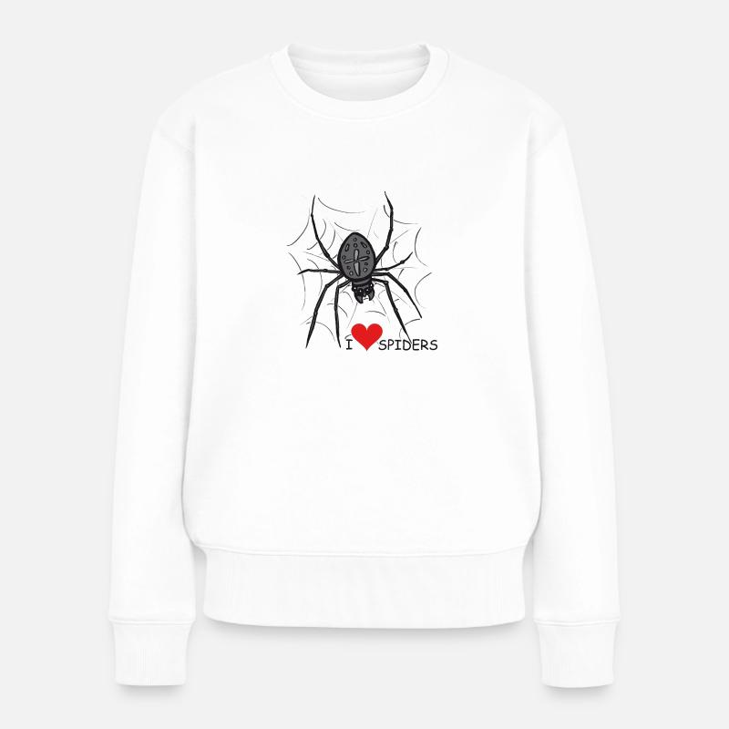 Araignée d’araignée, toile d’araignée, Halloween - Pull Premium bio Femme - blanc