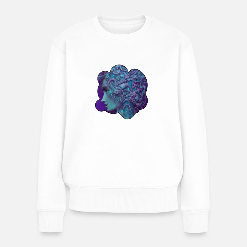 Tiefblaue Gottheit - Frauen Premium Bio Pullover - Weiß