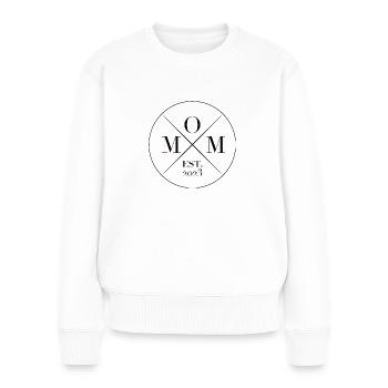 Maman EST 2023 femme enceinte famille parents - Pull Premium bio Femme - blanc - Devant - Julia (174cm)