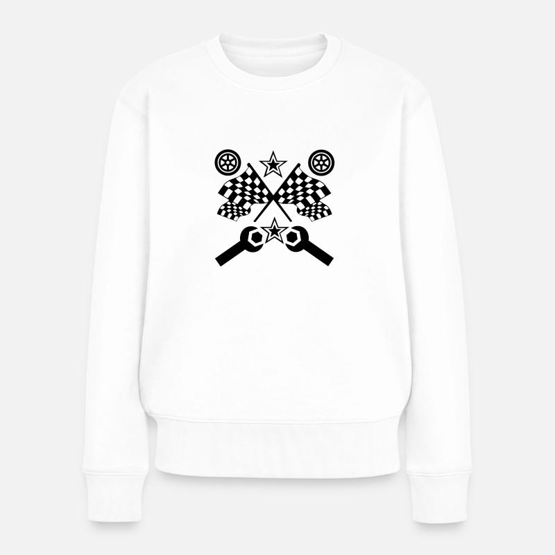 Car - Women's Premium Organic Jumper - white