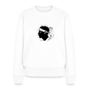 Drapeau Corse Original - Pull Premium bio Femme - blanc - Devant - Julia (174cm)