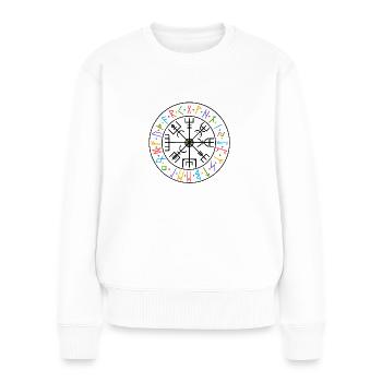 Rune, signe gothique ancien - Pull Premium bio Femme - blanc - Devant - Julia (174cm)