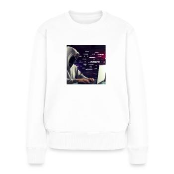 cyber attack - Frauen Premium Bio Pullover - Weiß - Vorne - Julia (174cm)