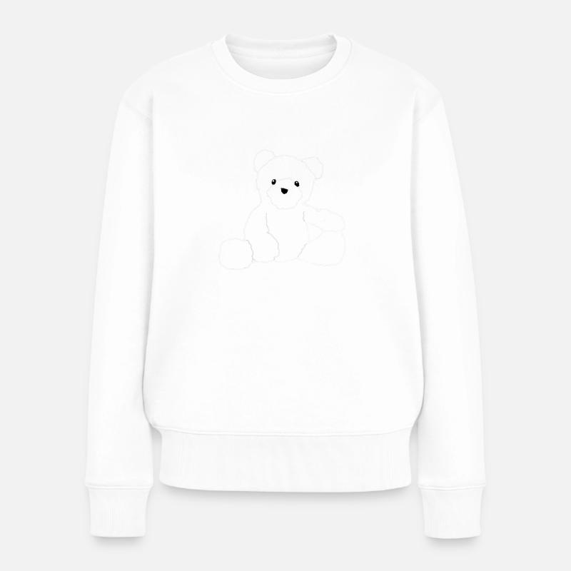 Teddy - Frauen Premium Bio Pullover - Weiß