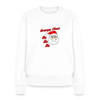 Grumpy Claus HoHoHo - Women's Premium Organic Jumper - white - Front - Julia (174cm)