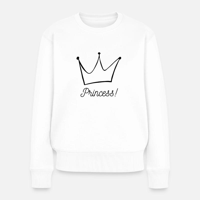 Princess - Frauen Premium Bio Pullover - Weiß