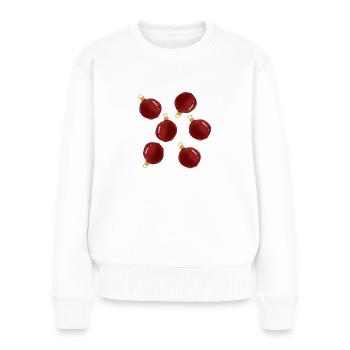Christbaumkugeln. - Frauen Premium Bio Pullover - Weiß - Vorne - Julia (174cm)