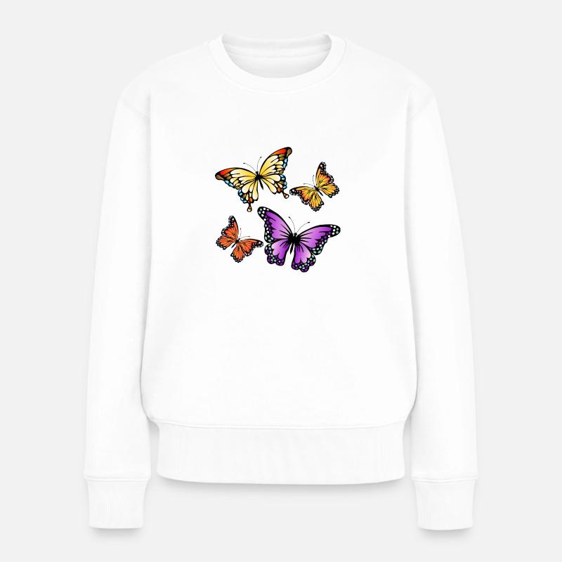 Papillons - Pull Premium bio Femme - blanc