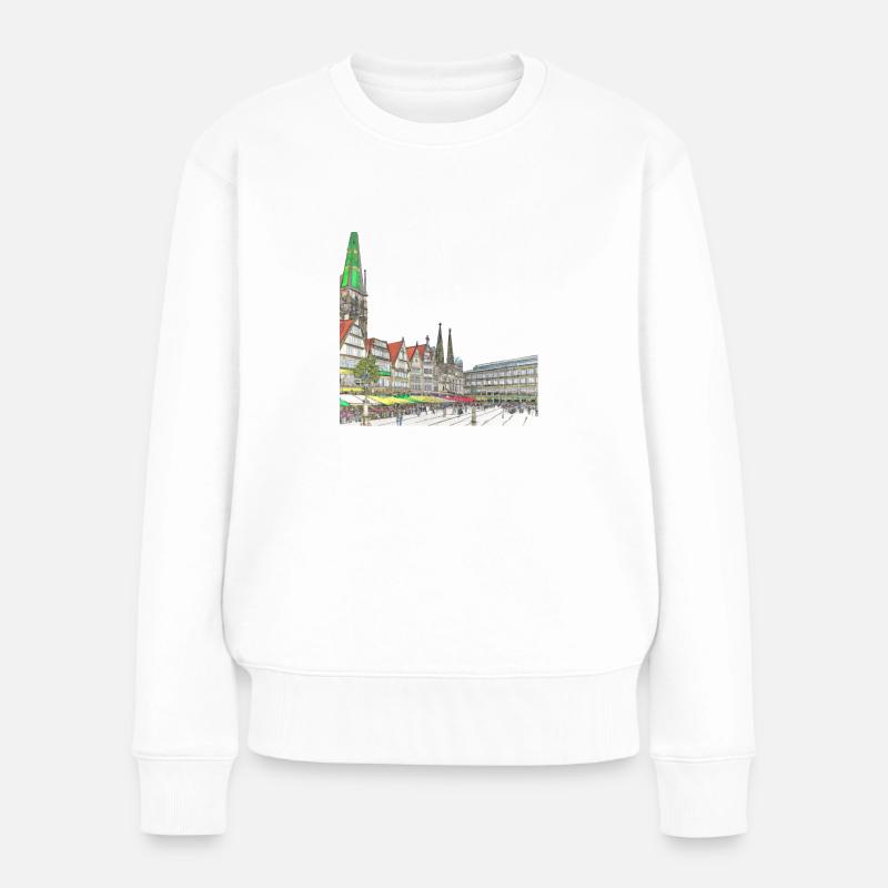 Dessin de marché - Pull Premium bio Femme - blanc