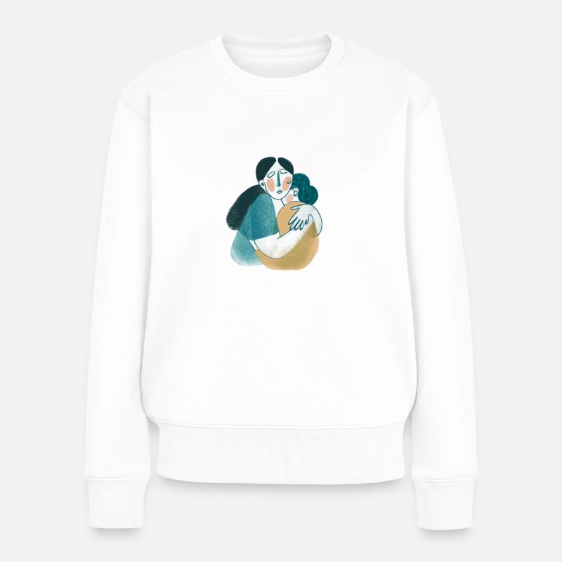 Mama und Tochter - Frauen Premium Bio Pullover - Weiß