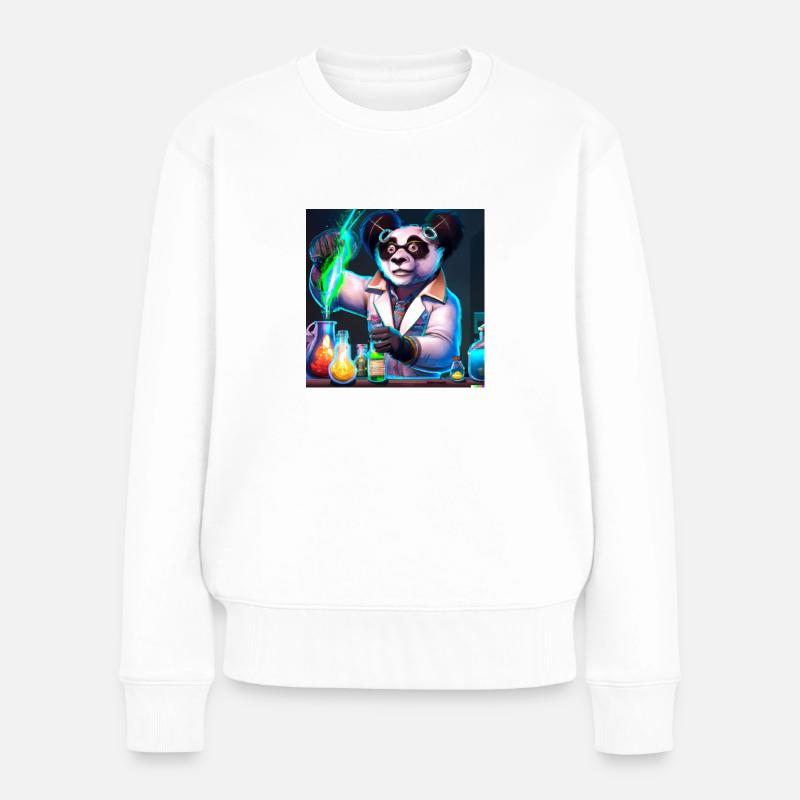 Chemiepanda - Frauen Premium Bio Pullover - Weiß