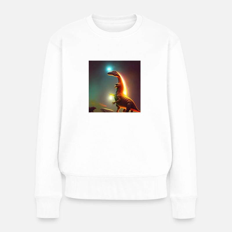 Dinosaurier Fossil Dino Trex Natur - Frauen Premium Bio Pullover - Weiß