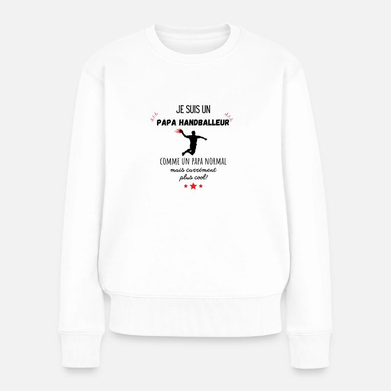 papa handballeur cool - Pull Premium bio Femme - blanc