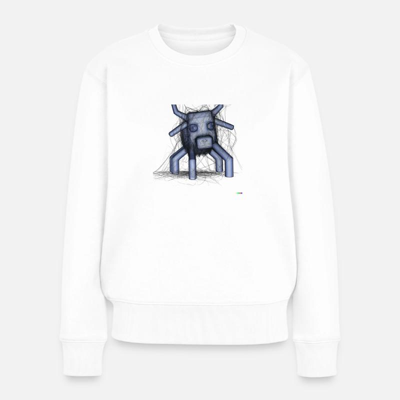 Crazy Doge - Frauen Premium Bio Pullover - Weiß