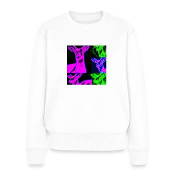 Neon Reh - Frauen Premium Bio Pullover - Weiß - Vorne - Julia (174cm)